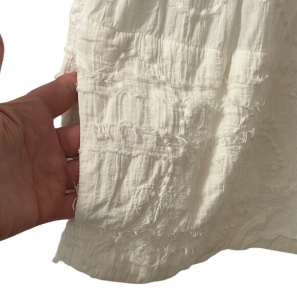 Tianello Shelby Blouse Size S Boho Style Textured Embroidered Cotton Top Pockets - Picture 4 of 6